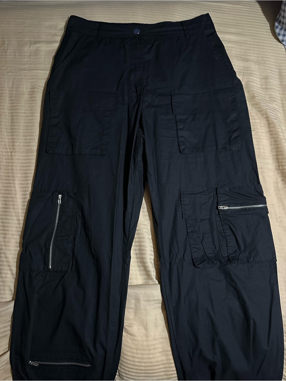 Black Cargo Pants with Multiple Pockets